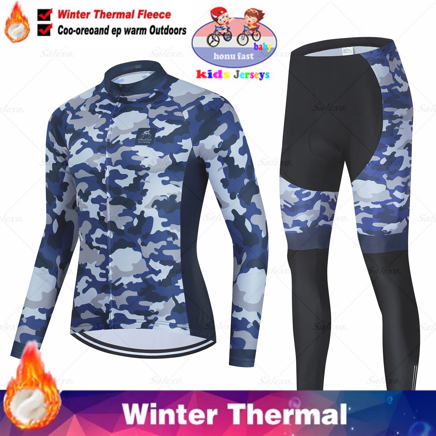 Winter Kids Cycling Jersey Set - огляд і ціна Winter Clothing Kids Sale
