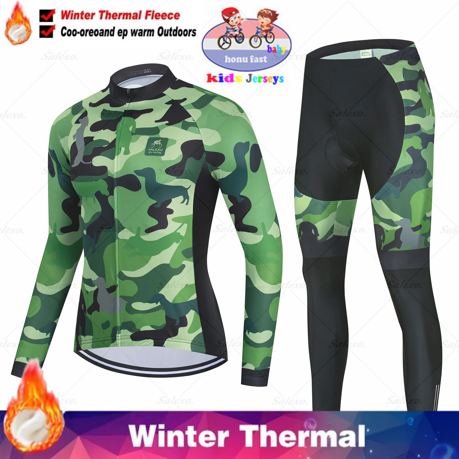 Winter Kids Cycling Jersey Set - огляд і ціна Winter Clothing Kids Sale