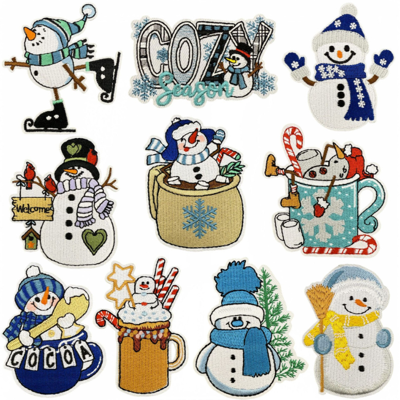 10 Pcs Snowman Winter Badges E - огляд і ціна Winter Clothing Pictures