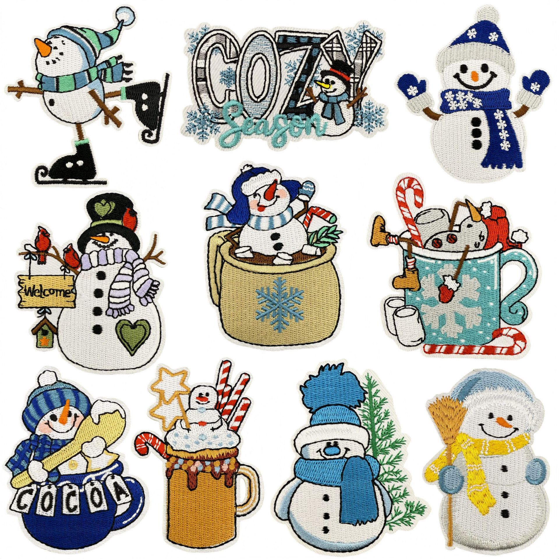 Cartoon Snowman Cloth Patch, W - огляд і ціна Winter Clothing Pictures