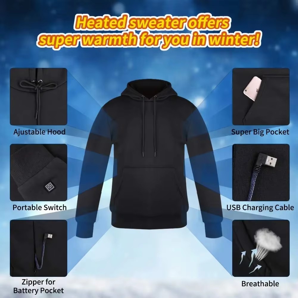 Women USB Heating Hoodies men  - огляд і ціна Winter Clothing Clearance Sale